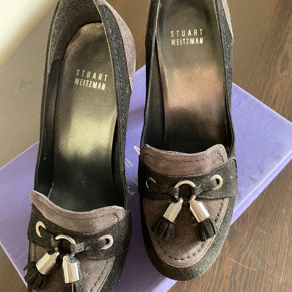 Stuart Weitzman black suede platform pumps - Picture 3 of 5